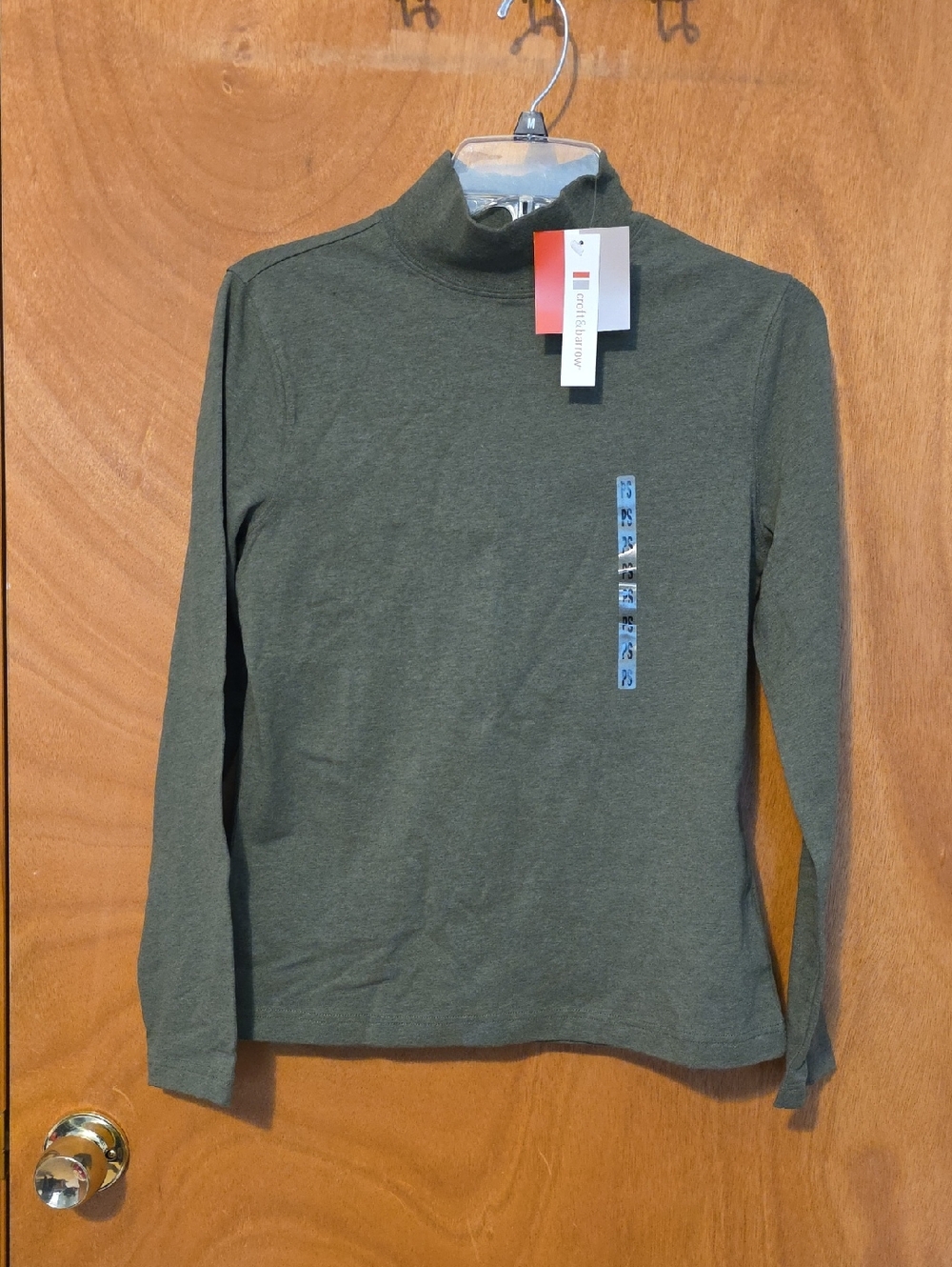 croft & barrow Olive Green Petite Long Sleeve Top